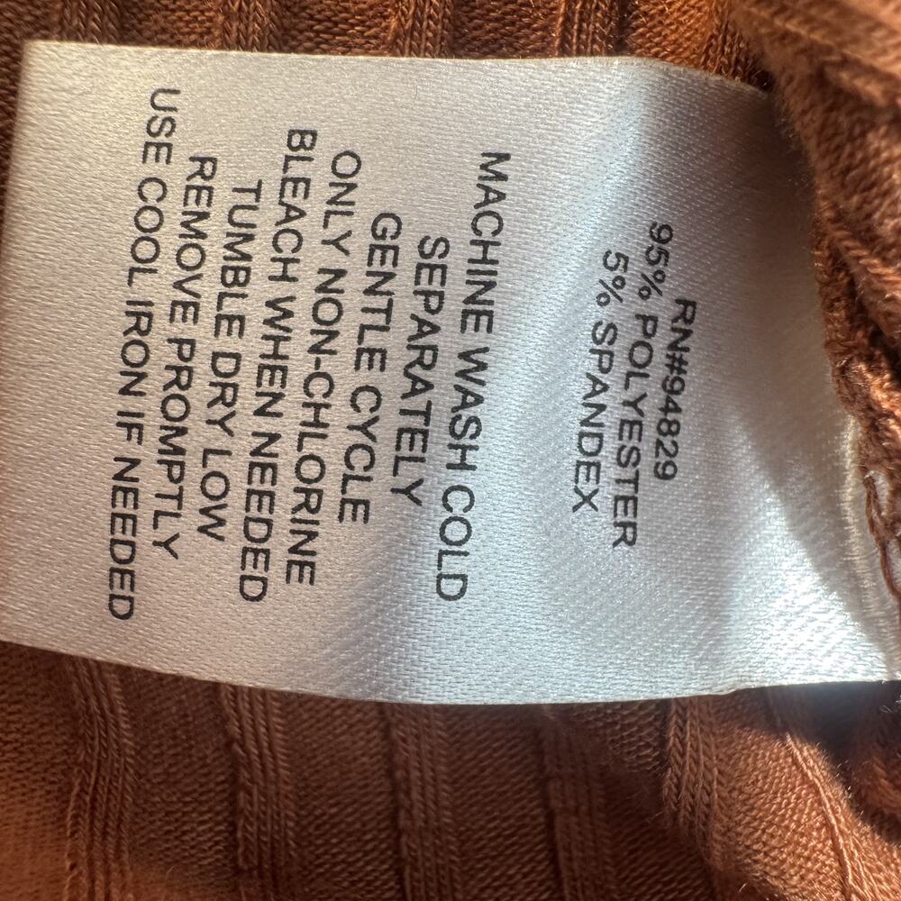 DEREK HEART Women orange Long Sleeve Tee Sz M Pre owned Excellent - Picture 4 of 7